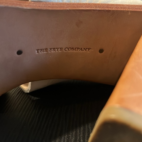 SALE! Frye Cream Ivory women's 9 Sophia Tie-On Leather Upper Leather Block 4" H - Picture 8 of 12